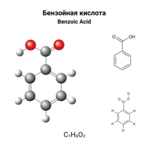 Молекулярная структура бензойной кислоты — C7H6O2